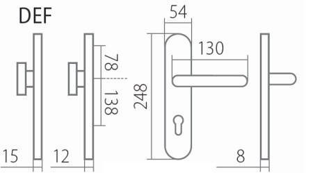 Bezpečnostné kovanie TWIN COLUMBUS H 2087KS s kľukou VISION (E)
