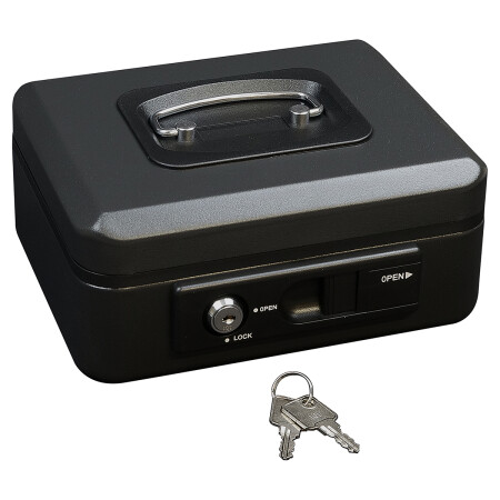 Oceľová pokladnička s páčkou RICHTER LC.200 (čierna matná)