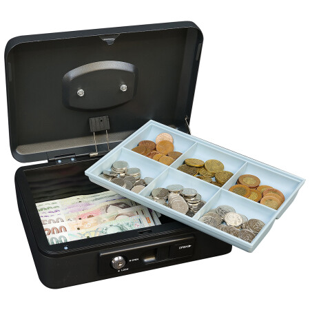 Oceľová pokladnička s páčkou RICHTER LC.250 (čierna mat)