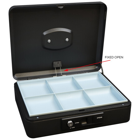 Oceľová pokladnička s páčkou RICHTER LC.300 (čierna matná)