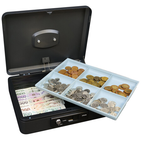 Oceľová pokladnička s páčkou RICHTER LC.300 (čierna matná)