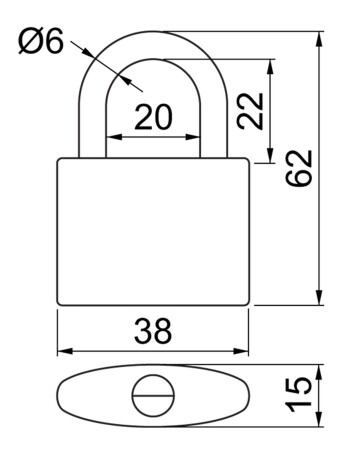 Klasický liatinový zámok s farebnou potlačou RICHTER RV.OVAL.38.JU4