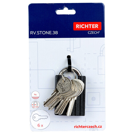 Oceľový visiaci zámok s krytom strmeňa RICHTER RV.STONE.38