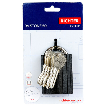 Oceľový visiaci zámok s krytom strmeňa RICHTER RV.STONE.50