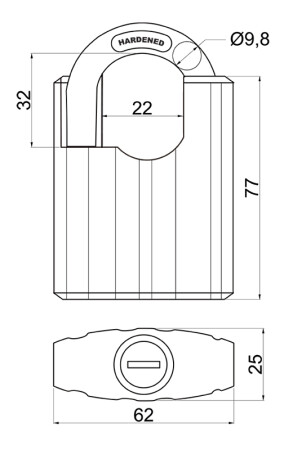 Oceľový visiaci zámok s krytom strmeňa RICHTER RV.STONE.63