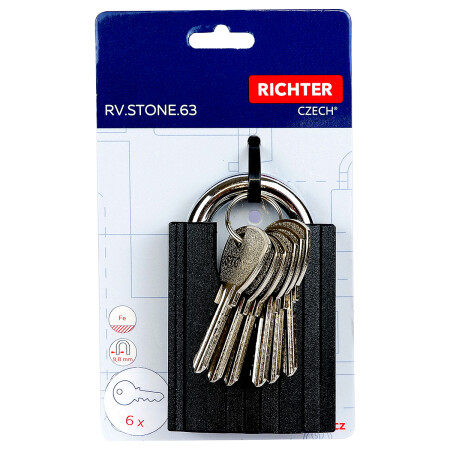 Oceľový visiaci zámok s krytom strmeňa RICHTER RV.STONE.63