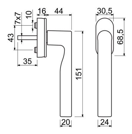 Okenná kľučka RICHTER RHW.167 (biela .F9016)