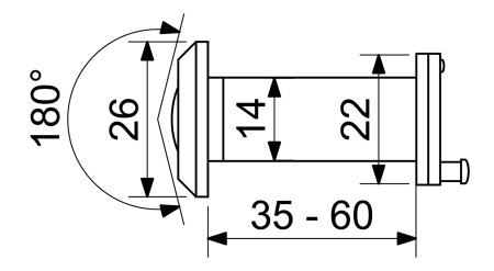 Dverné kukátko protipožiarne RICHTER RVW.G.35-60.BZP (NI - Nikel)