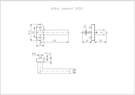 Okenná kľučka ROSTEX VIGO (čierna)