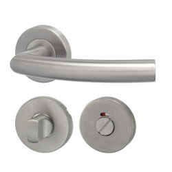 Dverné kovanie HOLAR s guľatou rozetou MT 06 (nerez)