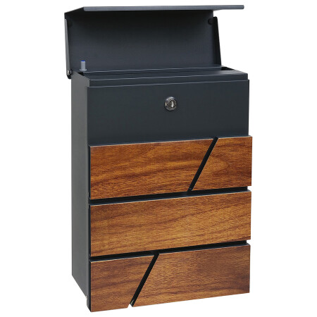 Poštová schránka RICHTER BK.524.WO.AM (antracit matná s potlačou dreva)