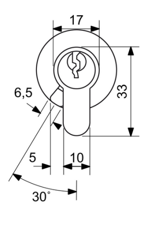 Cylindrická gombíková bezpečnostná vložka RICHTER EURO SECURE R3