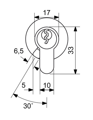 Cylindrická bezpečnostná gombíková vložka RICHTER EURO SECURE R3