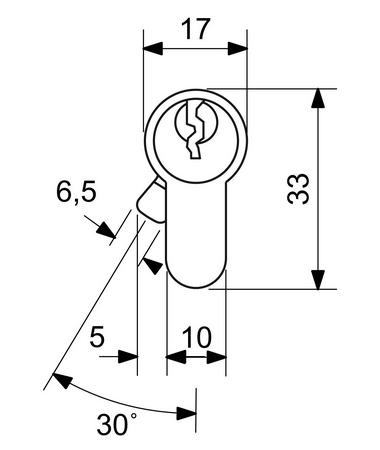 Cylindrická bezpečnostná vložka s prestupovou spojkou RICHTER EURO SECURE R3