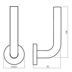 Dverné kovanie HOLAR MT 01 s guľou a hranatou rozetou (nerez)