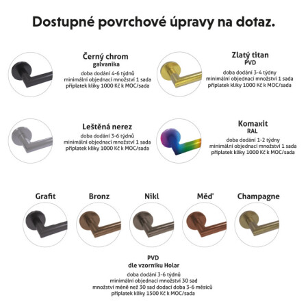 Dverné kovanie HOLAR MT 03 s hranatou rozetou (nerez)