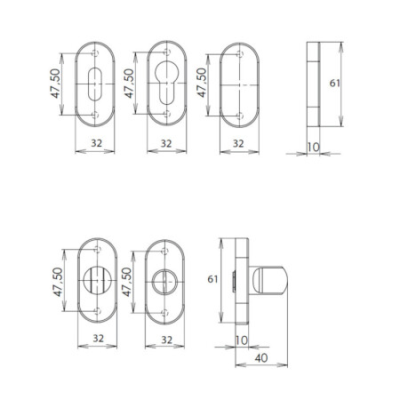 Dverné kovanie HOLAR MT 03 s oválnou rozetou (nerez)