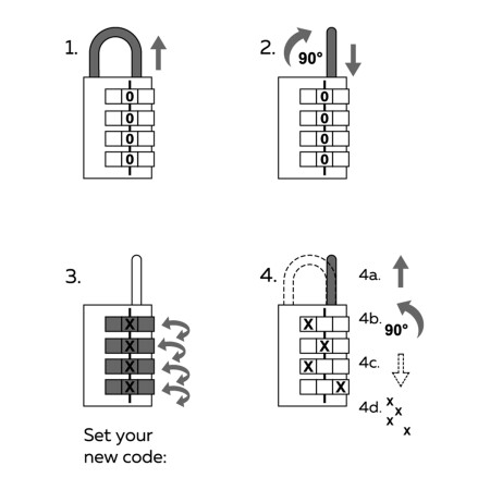 Hliníkový kódový visiaci zámok Richter RV.12002.40.CRV
