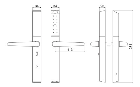 Digitálna kľučka Richter DH.S3B.CE (čierna)