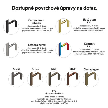 Nerezové dverné madlo „U“ HOLAR (nerez lesk) - pár