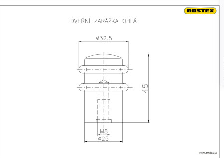 Zarážka dverná ROSTEX oblá (chróm nerez)
