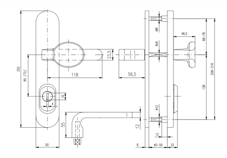 Bezpečnostné kovanie ROSTEX BK RX1-50 SOLID 3. tr. (TITAN ZLATÝ)