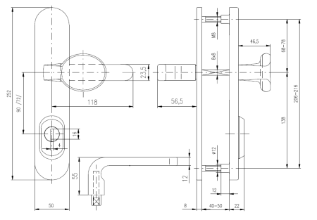 Bezpečnostné kovanie ROSTEX BK RX4-50 SOLID 3. tr. (TITAN ZLATÝ MAT)