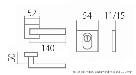 Bezpečnostné kovanie TWIN CARLA SQUARE HR DEF BEZPEČNOSTNÍ ROZETA (E)