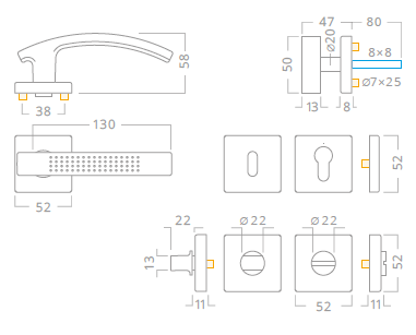 Dverové kovanie ACT Futura SlideBloc R HR (MATNÝ NIKEL)